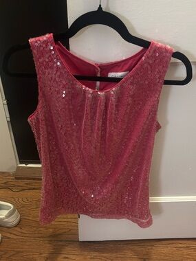 Calvin Klein Rose Pink Sequin Tank Top